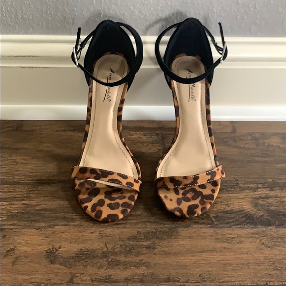 anne michelle leopard heels